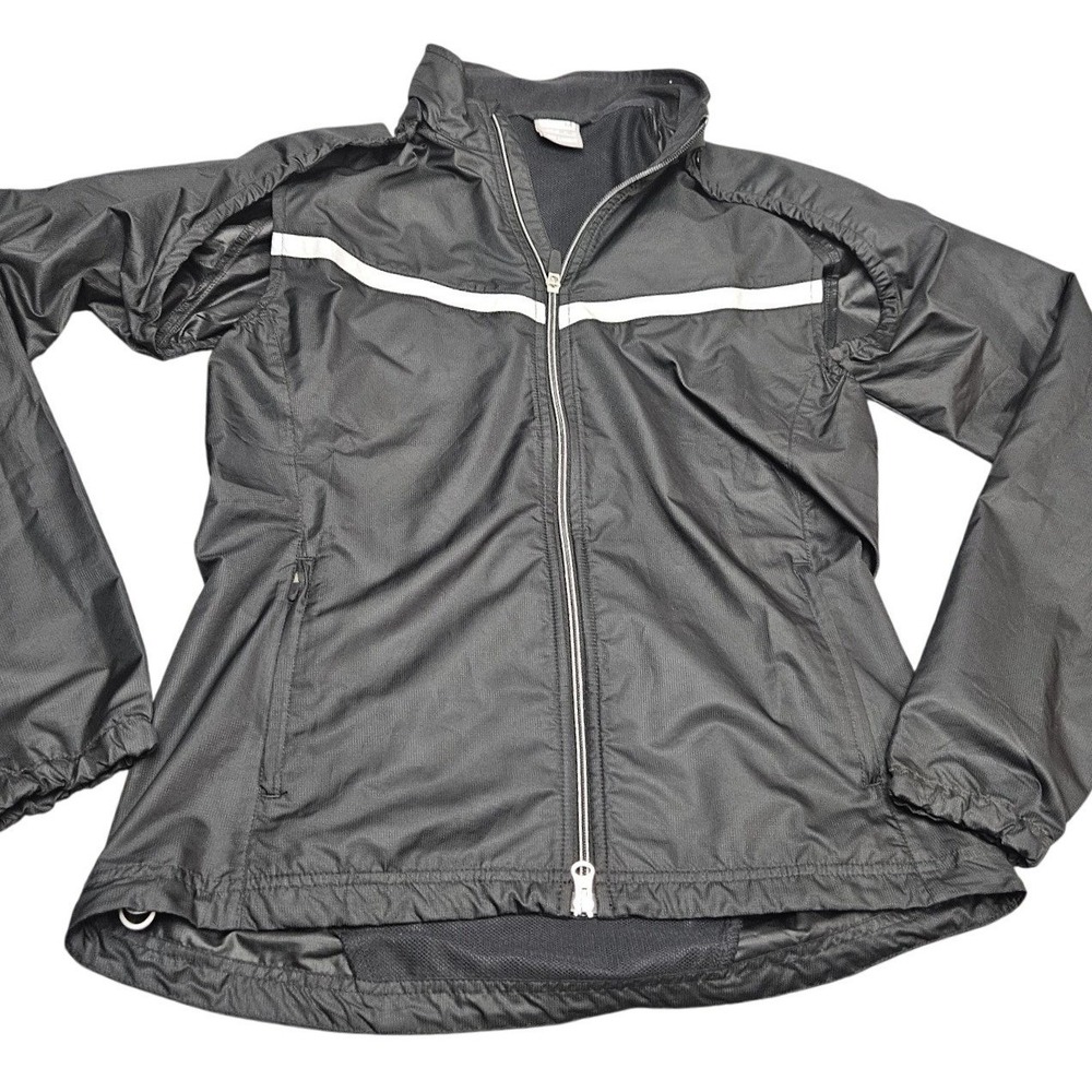 Nike Convertible Running Jacket Womens M Black‎ Zipoff Vest Reflective Active